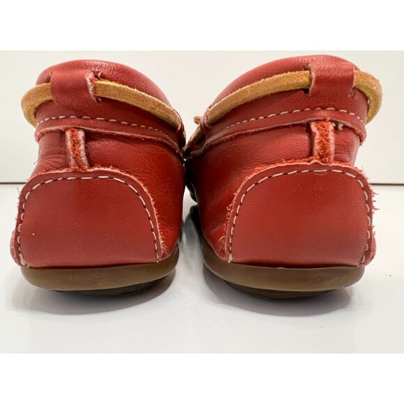 Vintage Minnetonka red leather boat driver moccasins. Size 7.5(W). - Picture 3 of 8